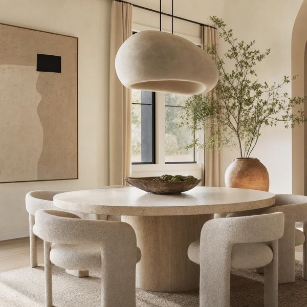 Restyled interior with layered natural materials